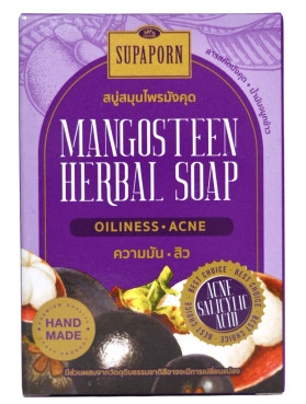 Мыло с мангустином для жирной проблемной кожи. Supaporn Mangosteen Herbal Soap Oilness - Acne.