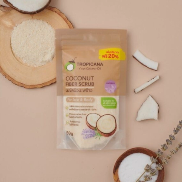 Сухой скраб Tropicana из мякоти кокоса и эфирного масла лаванды.