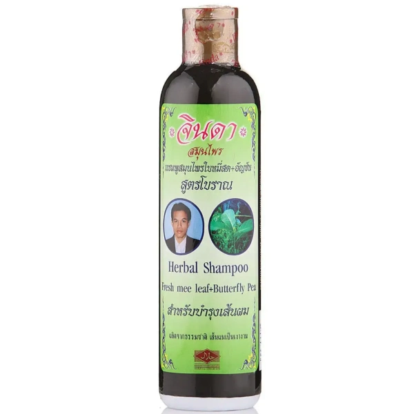 Травяной шампунь от выпадения волос  с синим чаем Джинда.  Jinda Herbal Hair Shampoo.