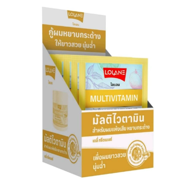 Мультивитаминная маска для сухих и тусклых волос Lolane Natura с маслом ши