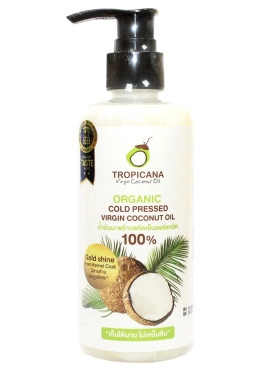 Кокосовое масло первого холодного отжима Тропикана 250 мл. Tropicana virgin coconut oil.