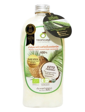 Кокосовое масло первого холодного отжима Тропикана 500 мл. Tropicana virgin coconut oil.
