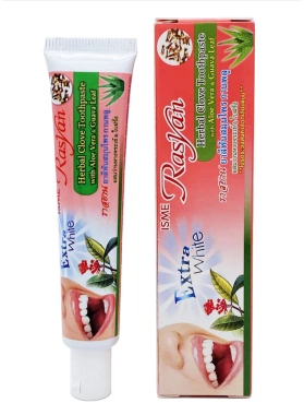 Травяная отбеливающая зубная паста с гвоздикой в тюбике. Isme Rasyan Herbal Clove.