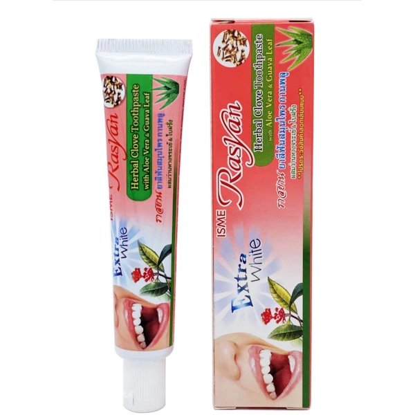 Трав'яна відбілююча зубна паста з гвоздикою в тюбику. Isme Rasyan Herbal Clove.