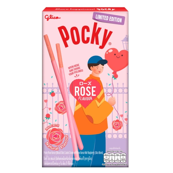 Бисквитные палочки Glico Pocky со вкусом розы и малины