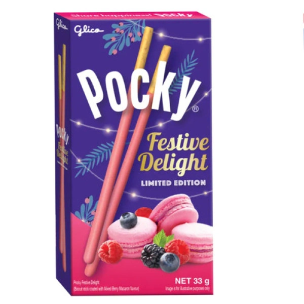 Бісквітні палички Pocky Festiva Delight Limited Edition зі смаком ягідних макаронів